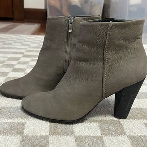 Grey Taupe 3 inch heel ankle booties